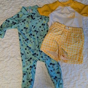 Kids' Swimwear with Palm Tree Print